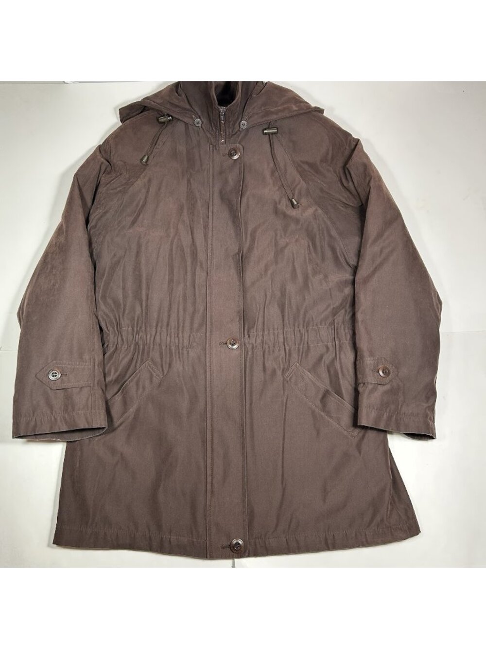 Vtg London Fog Limited Edition Jacket Men Brown Quilt Lined Detachable Hood Sz M
